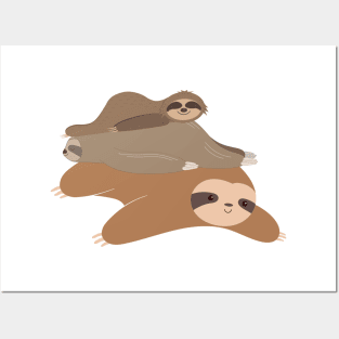 sleeping sloths Posters and Art